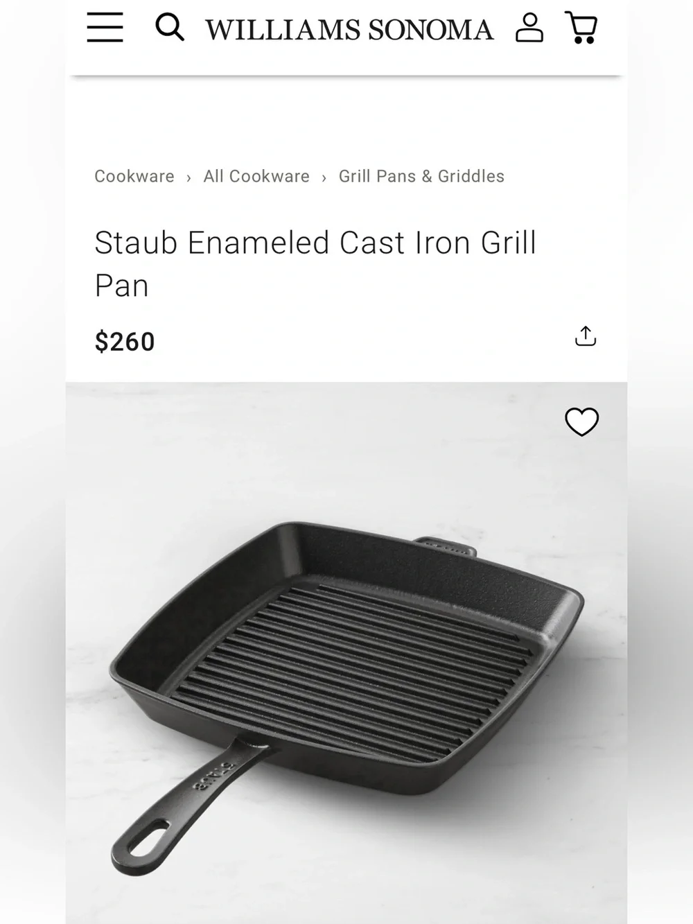 Staub Enameled Cast Iron Grill Pan